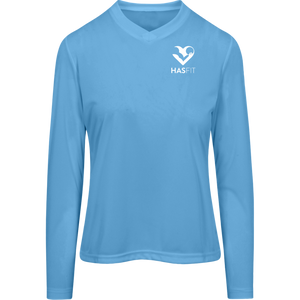 HASfit Performance Layer - Dri-Fit Ladies' Heather V-Neck Long Sleeve Shirt