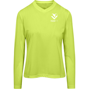 HASfit Performance Layer - Dri-Fit Ladies' Heather V-Neck Long Sleeve Shirt