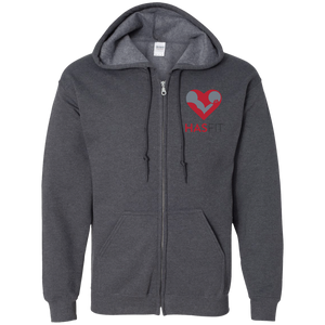 HASfit All Day - Embroidered Zip Up Hooded Sweatshirt